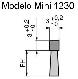 Cepillo burlete flexible modelo mini cuadrado 1230