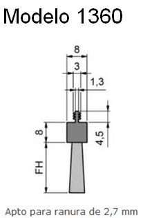 Cepillo burlete flexible Insertable en ranuras 1360