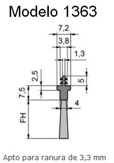 Cepillo burlete flexible Insertable en ranuras 1363