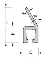 perfil aluminio en forma de Y30