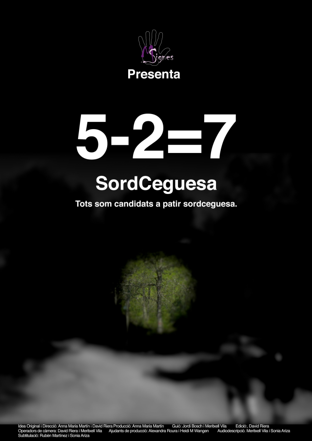 Cartel de 5-2=7 Cartel de 5-2=7