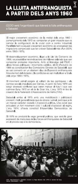 Primer panell de l'exposició: La lluita antifranquista a partir dels anys 1960