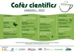 Cartell dels Cafès Científics a Sabadell 2022