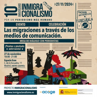 Cartel invitación 10 años de Inmigracionalismo 27 de noviembre de 2024 en Madrid