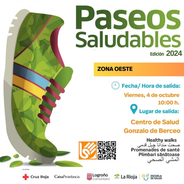 Cartel del paseo saludable del día 4 de octubre en Logroño