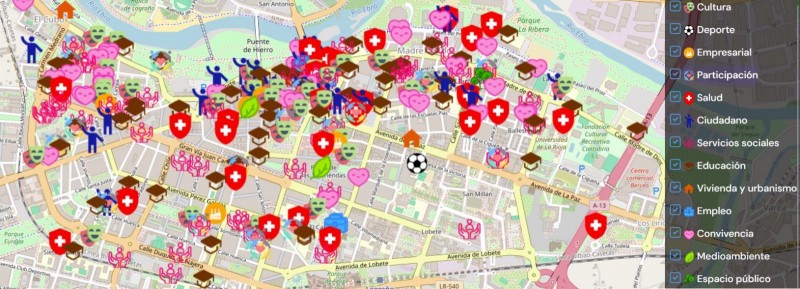 Mapa de recursos comunitarios de Logroño