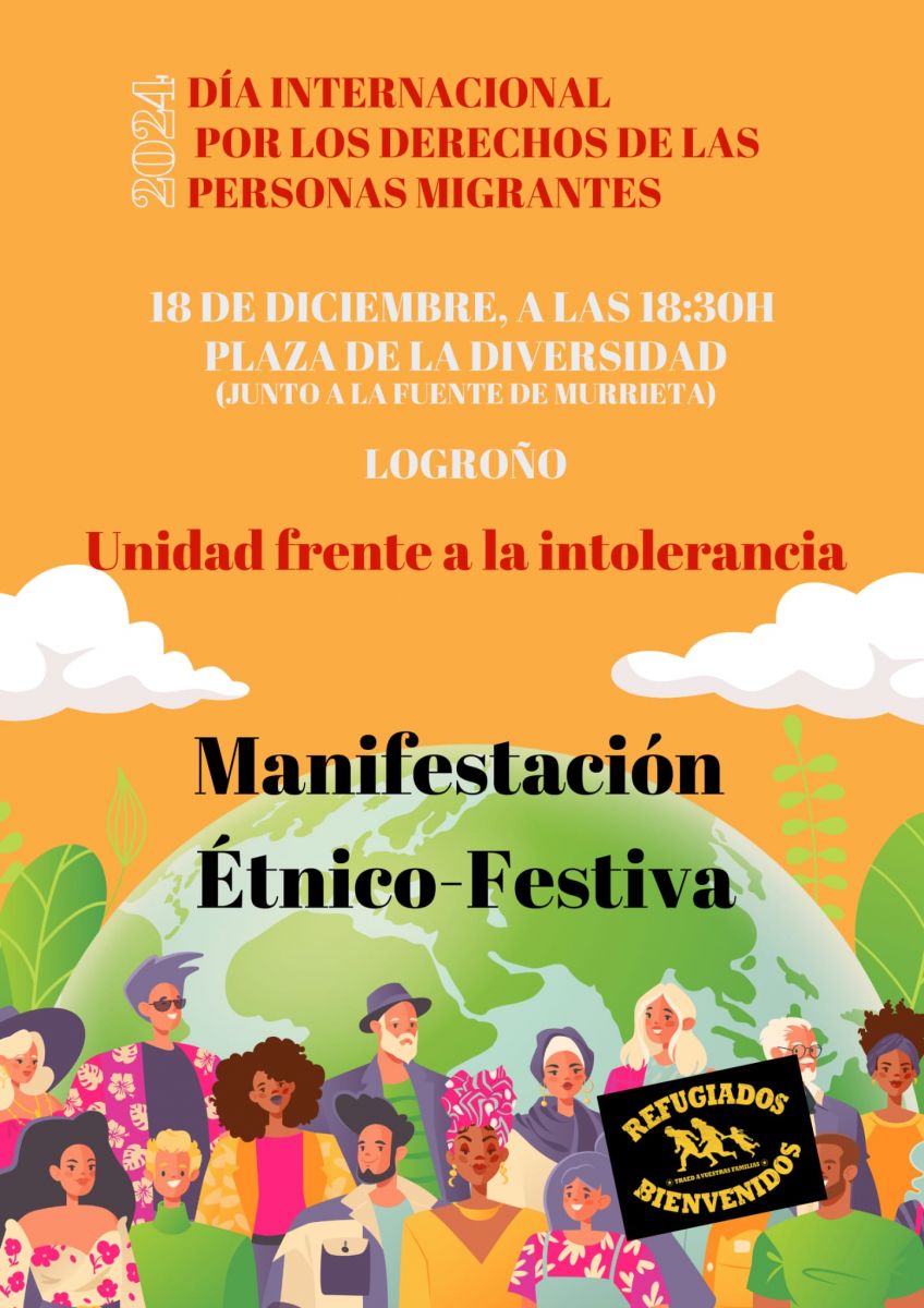 Cartel informativo sobre la actividad por el día de las personas migrantes