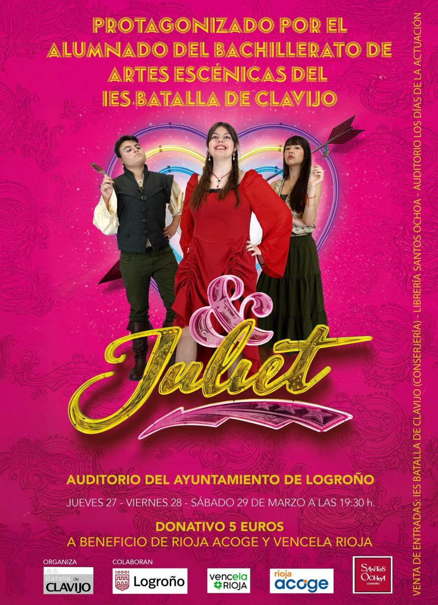 Cartel del musical Juliet adaptado por estudiantes del IES Batalla de Clavijo a beneficio de Rioja Acoge